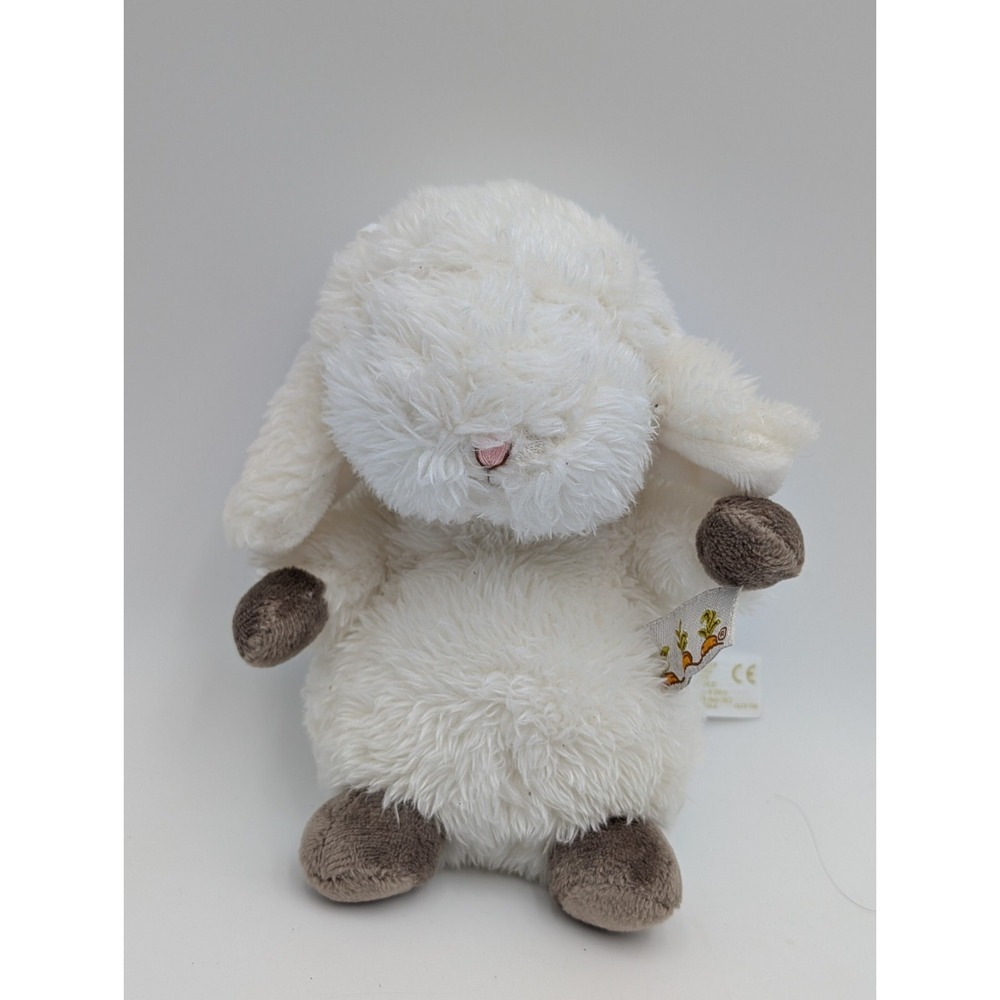 Bunnies by the‎ Bay Lamb Sheep Plush Carrots White 6 Inch Stuffed Animal Toy